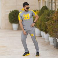 ست تیشرت و شلوار مردانه کلاهدار ۳۶۱ مدل Alfa (طوسی)