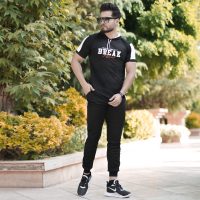 ست تیشرت و شلوار کلاه دار BREAk (مشکی)