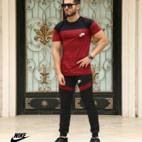 ست تیشرت شلوارمردانه Nike مدل Macan(مشکی زرشکی)