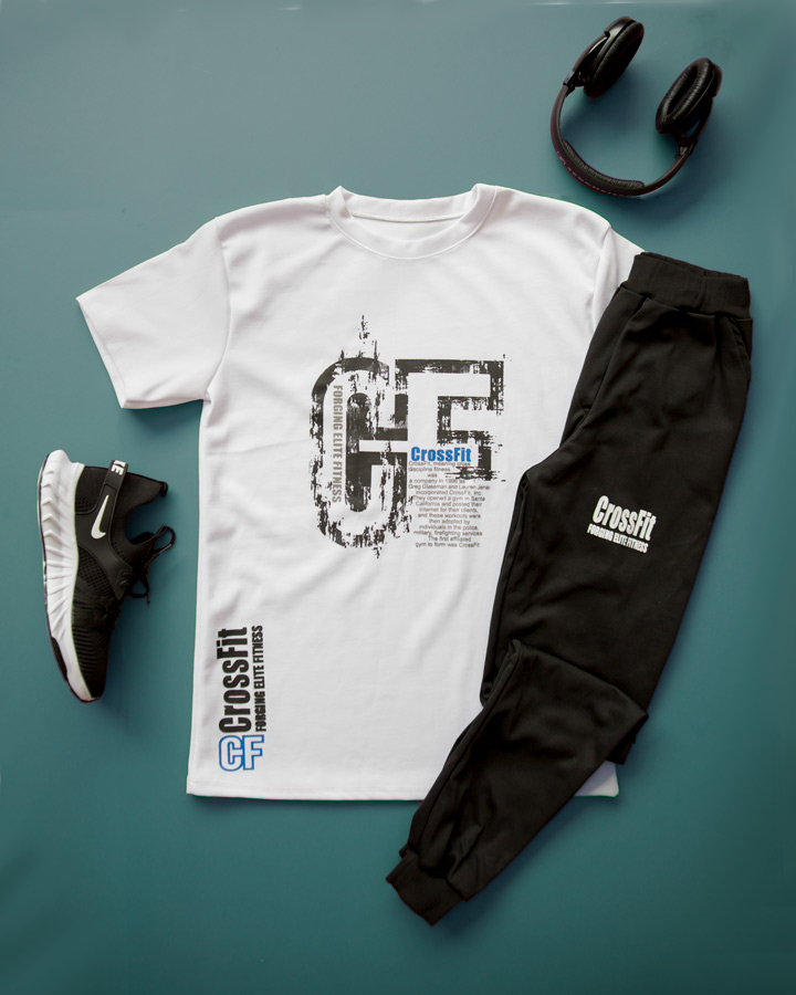 تیشرت شلوار مردانه مدل Crossfit (سفید) - Image 3