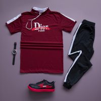 تیشرت شلوار مردانه diore مدلHakan (زرشکی)