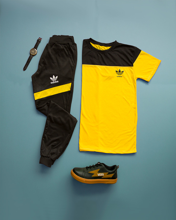 ست تیشرت و شلوار مردانه Adidas مدل Achil (زرد) - Image 3