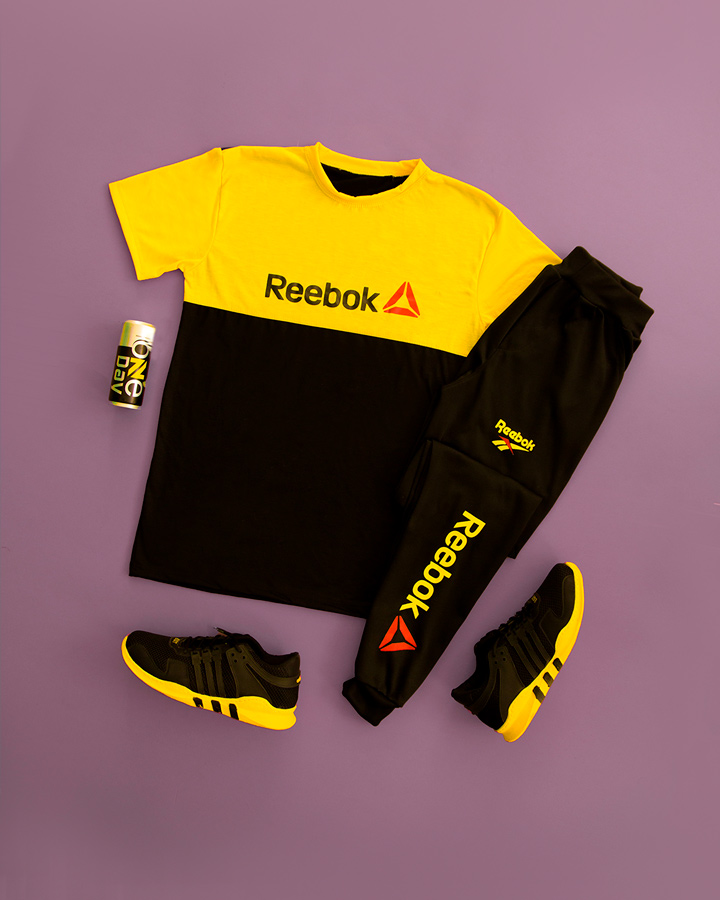 ست تیشرت وشلوار Reebok مدل GK (مشکی زرد) - Image 3