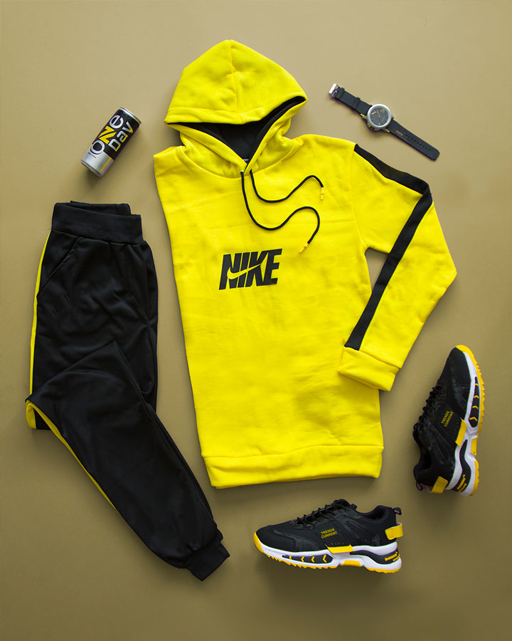 ست سویشرت و شلوار Nike مدل Demon (زرد) - Image 4