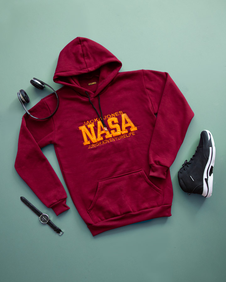 هودی مردانه Nasa مدل Jack (زرشکی) - Image 3