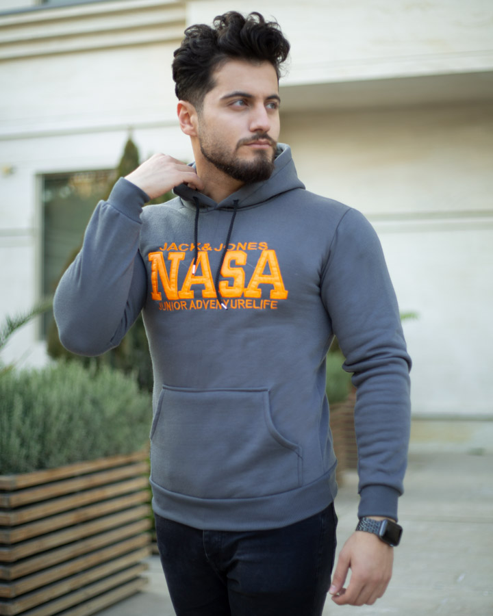 هودی مردانه Nasa مدل Jack (طوسی) - Image 3