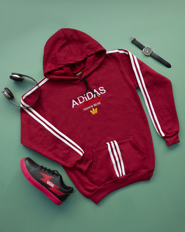 هودی مردانه Adidas مدل Karon (زرشکی) - Image 3