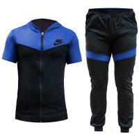 ست تیشرت شلوار زیپ دار مدل Elmaz (آبی)