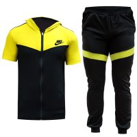 ست تیشرت شلوار زیپ دار مدل Elmaz (زرد)