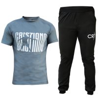 ست تیشرت شلوار مردانه مدل CR7 (طوسی)