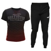 ست تیشرت و شلوار مردانه مدل Hollister (قرمز)