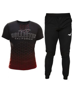 ست تیشرت و شلوار مردانه مدل Hollister (قرمز)