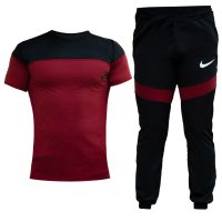 ست تیشرت شلوار مردانه مدل Sparta (زرشکی)