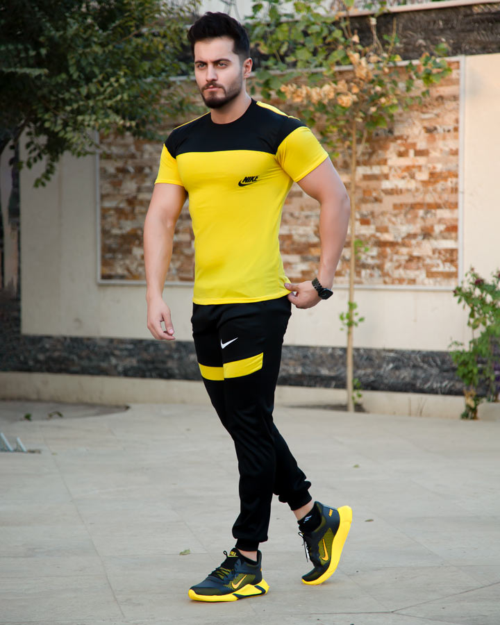 ست تیشرت و شلوار مردانه Adidas مدل Achil (زرد) - Image 4