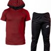 ست تیشرت شلوار Nike مدل OLES (زرشکی)
