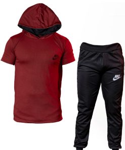 ست تیشرت شلوار Nike مدل OLES (زرشکی)