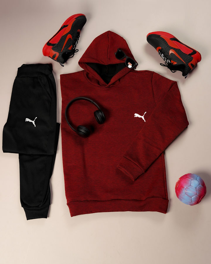 ست سویشرت شلوار puma مدل Donir (زرشکی) - Image 6