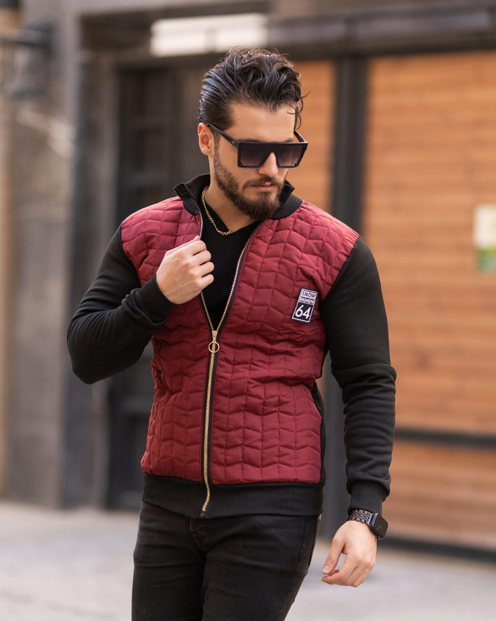 کاپشن مردانه مدل Bako (زرشکی) - Image 3