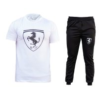 ست تیشرت و شلوار مردانه مدل Ferrari سفید