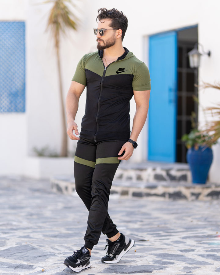 ست تیشرت شلوار زیپ دار مدل Elmaz (سبز) - Image 5