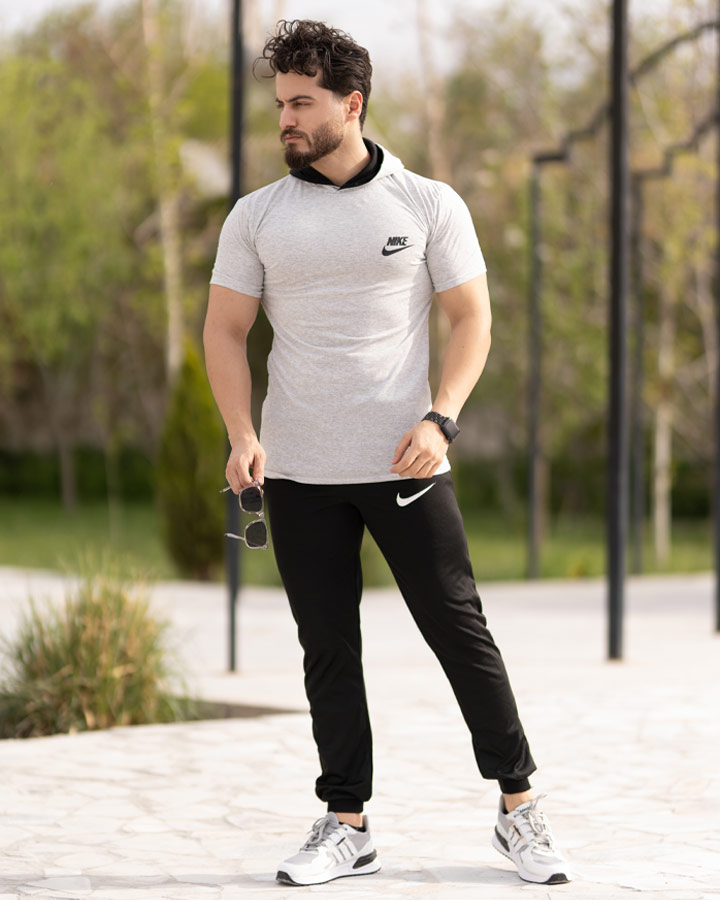 ست تیشرت شلوار Nike مدل OLES (طوسی روشن) - Image 5