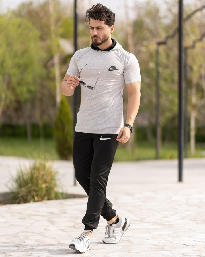 ست تیشرت شلوار Nike مدل OLES (طوسی روشن) - Image 6