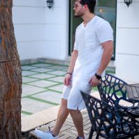 ست تیشرت شلوارک Zara (سفید) کد 6033