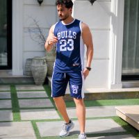 ست تاپ شلوارک Bulls (سرمه ای) کد 6029