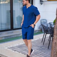 تیشرت شلوارک Zara (سرمه ای) کد 6047