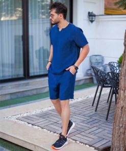 تیشرت شلوارک Zara (سرمه ای) کد 6047