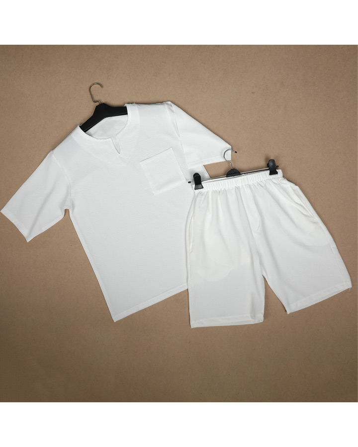 ست تیشرت شلوارک Zara (سفید) کد 6033 - Image 4