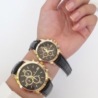 ست ساعت مردانه و زنانه Romanson(مشکی طلایی) کد6072
