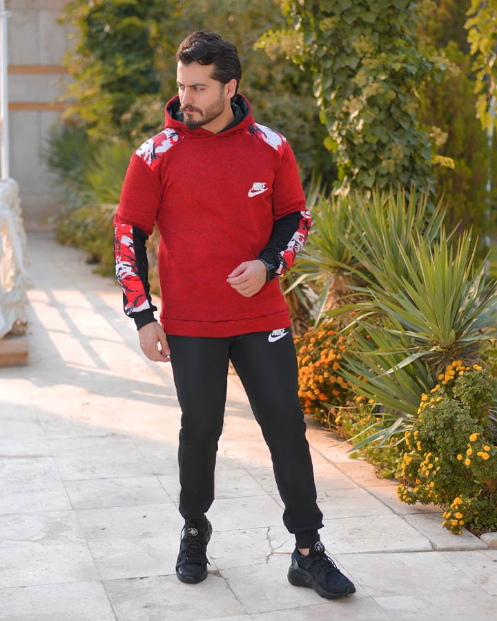 ست سویشرت شلوار مردانه مدل Herry (زرشکی) 6127 - Image 3