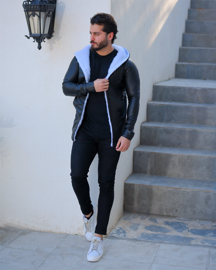 هودی مردانه لبه خز مدل Pavard (مشکی) - Image 6