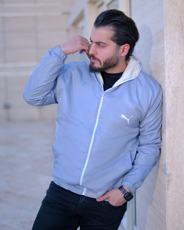 کاپشن مردانه مدل Yuhan ( طوسی ) کد6186 - Image 3