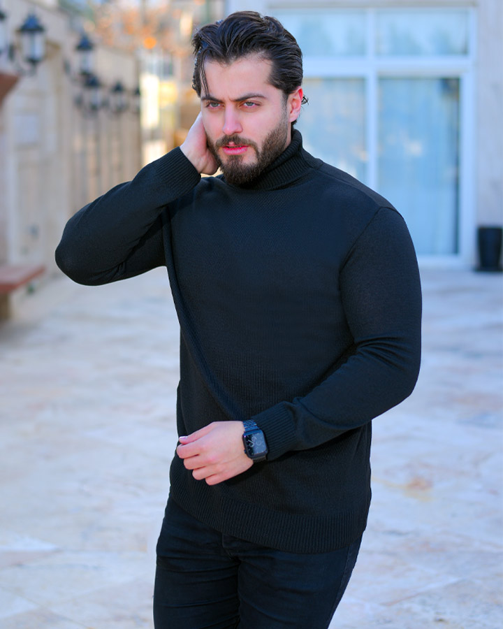 یقه اسکی مردانه مدل Hayko (مشکی) کد 6207 - Image 4