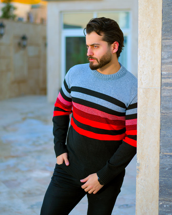 بافت مردانه مدل soda ( مشکی قرمز )کد6235 - Image 4