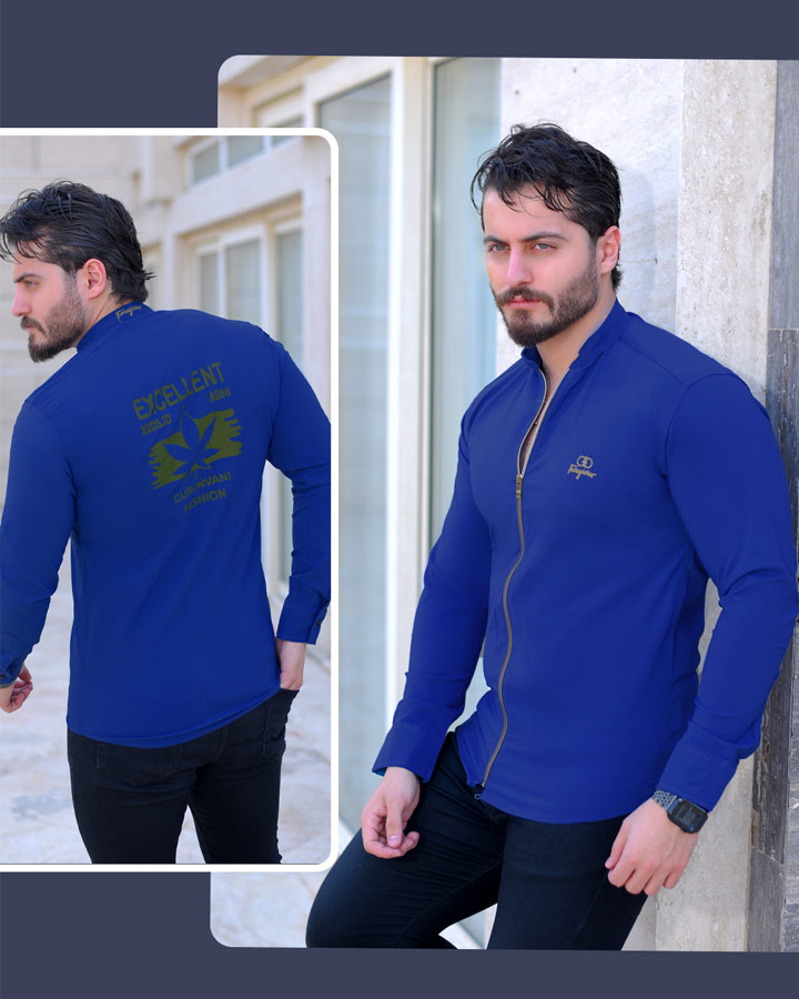 پیراهن مردانه مدل ARKA (آبی) کد 6123 - Image 5