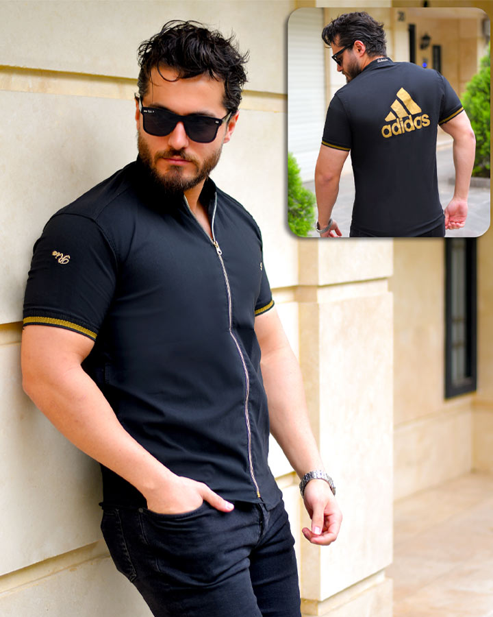 پیراهن نیم آستین مردانه مدل soprx(مشکی) کد 6307 - Image 4