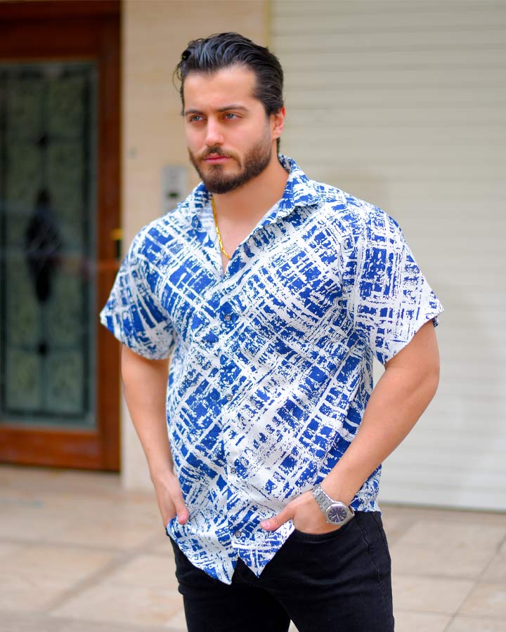 پیراهن نیم استین مردانه مدل Vojak (سرمه ای) کد 6312 - Image 3