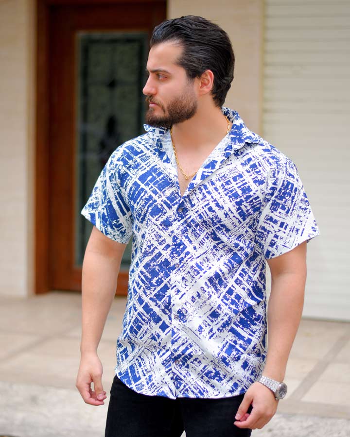 پیراهن نیم استین مردانه مدل Vojak (سرمه ای) کد 6312 - Image 4