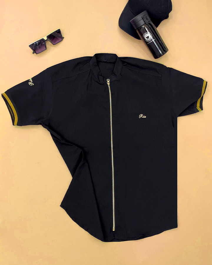 پیراهن نیم آستین مردانه مدل soprx(مشکی) کد 6307 - Image 5