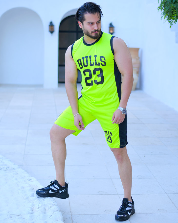 تاپ شلوارک مردانه مدل Bulls (سبز) کد 6339 - Image 3