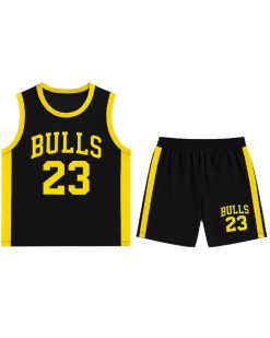 تاپ شلوارک مردانه مدل Bulls (مشکی زرد) کد 6341