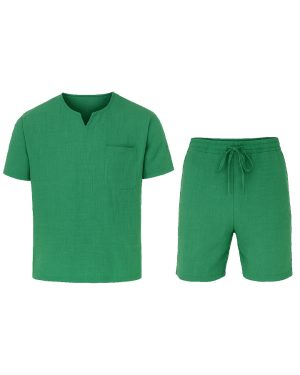 ست تیشرت شلوارک Zara (سبز) کد 6034