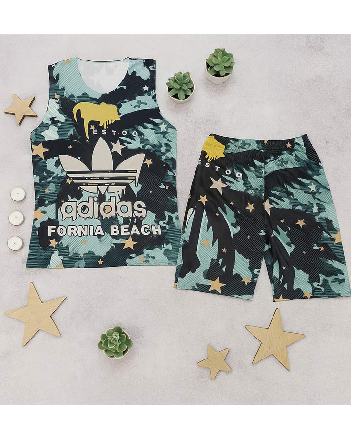 ست تاپ شلوارک مردانه adidas مدل Fornia کد 6368 - Image 3