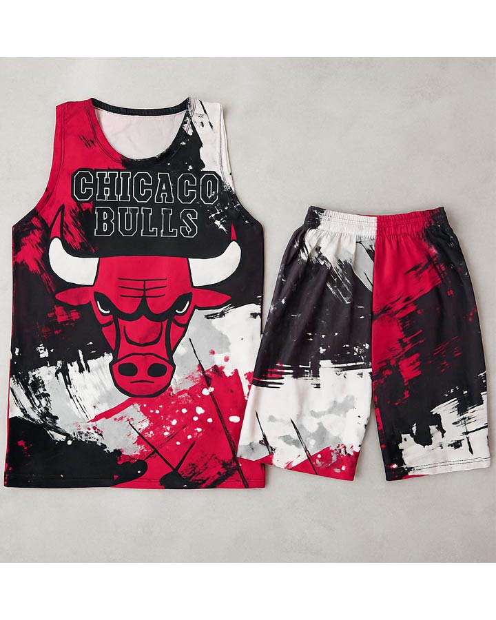 ست تاپ شلوارک مردانه مدل CHicago Bulls کد 6366 - Image 4