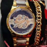 ساعت مردانه شیشه ای مدل ik ( نقره ای طلایی )کد 6401