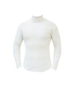 Alternative view of بافت مردانه یقه اسکی کشی ( سفید) کد 6428