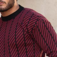 ست بافت زنانه و مردانه مدل Poni (زرشکی)